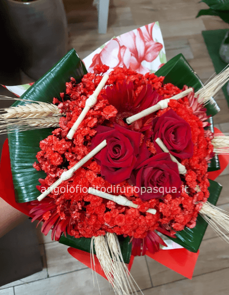 bouquet rose rosse mini 